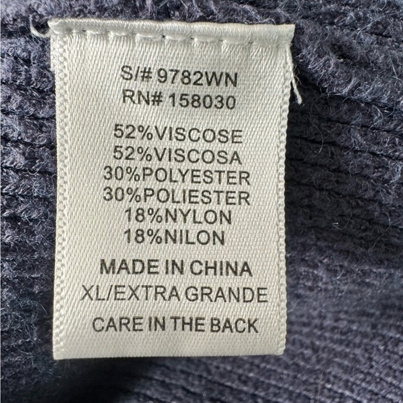 Love Tree Chic And Cozy Wrap Shoulder Vneck Sweater Dolman Sleeve Size XL - Picture 9 of 10